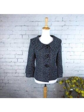 Charles Gray London Cheetah Print Blazer Black Size Small